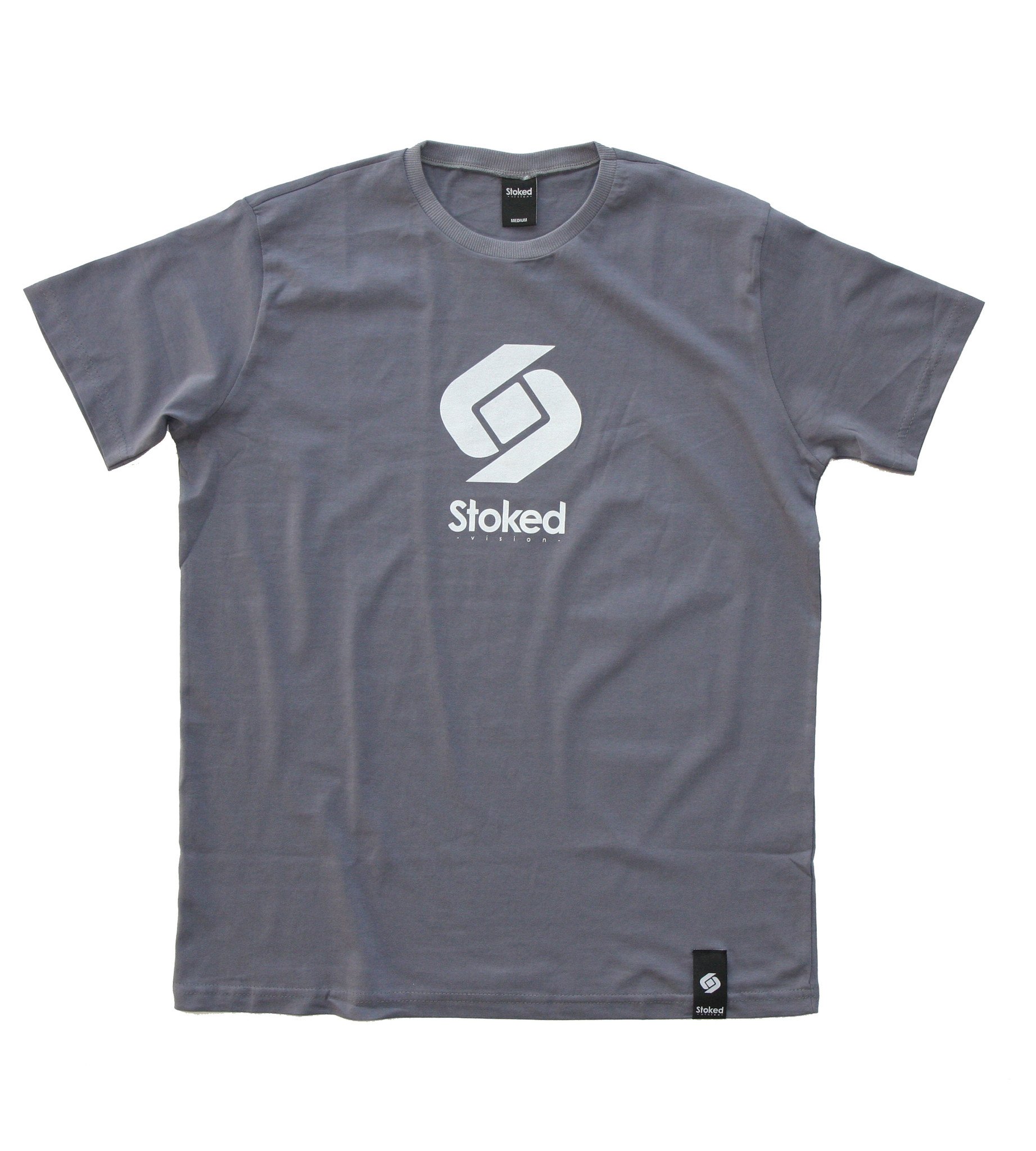 Stoked Logo Tee in Grey